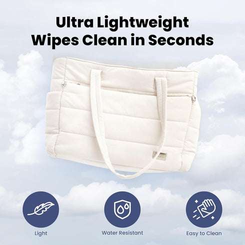 rubyloo Puffer Dog Travel Bag for Dog Moms Doggy Diaper Bag with Pet Bowls & Food Storage or Everyday Puffy Tote Doggy
