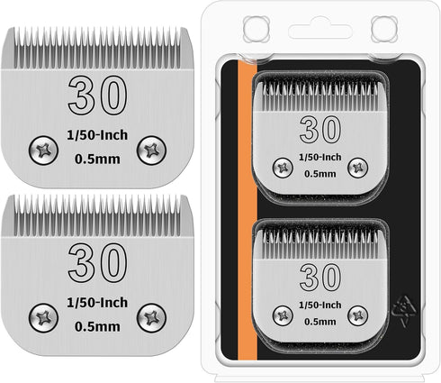 30# Detachable Pet Clipper Replacement Blades Compatible with Andis/Oster A5/Wahl KM10 Series Dog Clipper (2 Pack)
