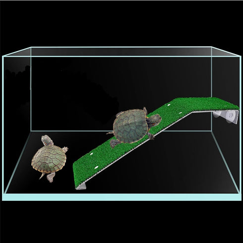 Lawn Turtle Basking Platform, Tortoise Ramp Reptile Ladder Resting Terrace for Fish Tank Aquarium Decor (Longer S)