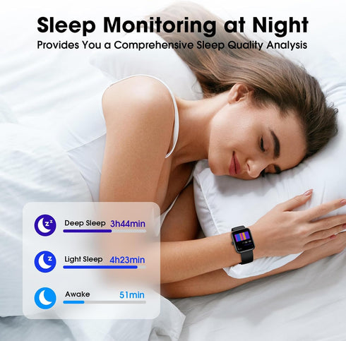 Fitness Tracker Watch, Step Tracker with Heart Rate, Blood Oxygen Monitor, 5ATM Waterproof for Sports