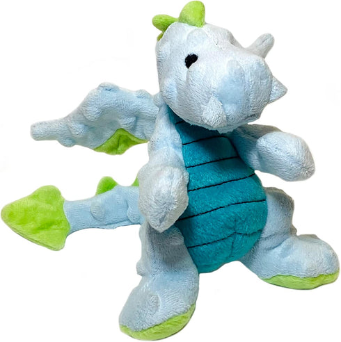 goDog Bubble Plush Dragons Squeaky Dog Toy, Chew Guard Technology - Light
