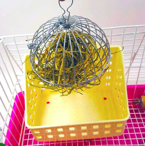 Tfwadmx Stainless Steel Rabbit Hay Feeder, Grass Play Hay Ball Chew Toy, Small Animals Hay Manger Dispenser