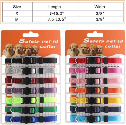 YOY 14 pcs/Set Soft Nylon Puppy Whelping ID Collars, Adjustable Breakaway Litter Collars for Breeders