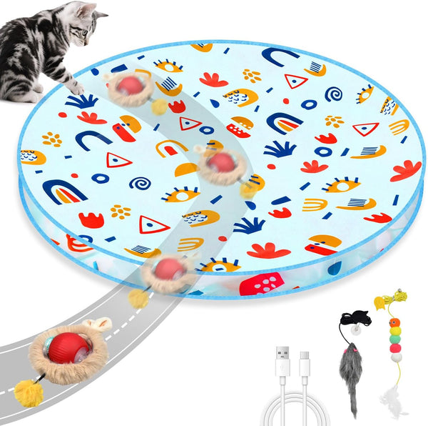 Interactive Cat Toys, Hide and Seek Cat Enrichment Toys for Indoor Cats,