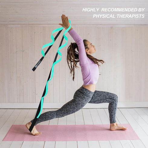 Premium Durable Stretch Straps with Loops, Multi-Loop Yoga Strap for Physical Therapy, Pilates, Dance
