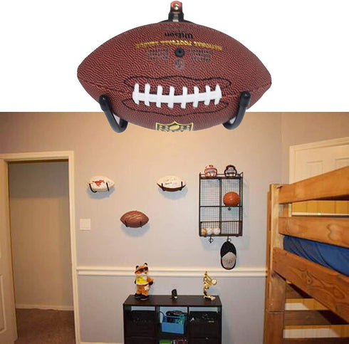 Pmsanzay Football Wall Mount Holder - Adjustable Display Rack for Football Helmet, Coats, and Sports Equipment