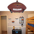 Pmsanzay Football Wall Mount Holder - Adjustable Display Rack for Football Helmet, Coats, and Sports Equipment