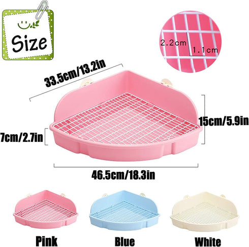 Chinchilla kathson Large Rabbit Litter Box Bunny Corner Toilet Box Potty Trainer Bigger Pet Pan Small Animal Cage