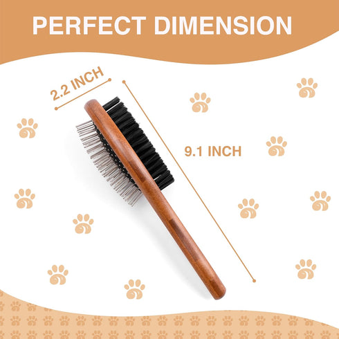 Double-Sided Pet Slicker Brush for Dogs and Cats, Professional Grooming Comb for Shedding and Tangle Removal