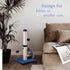 Cat Scratching Post Premium Basics, 22 in Sisal Scratch Posts with Hanging Ball for Kittens or Smaller Cats (Navy)