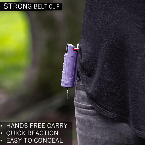 Police Magnum Keychain Pepper Spray - 1 Pack Tactical OC with Dye, Maximum Strength, Small Case Safety Key Chain for