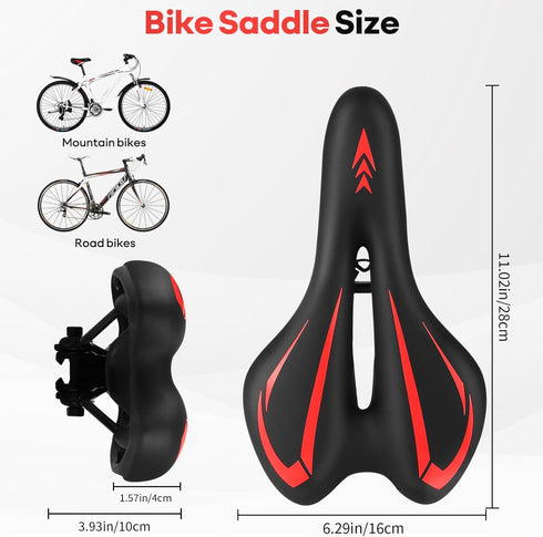 MSDADA Road Bike Seat Mountain Bike Saddle - Soft Cushion Padded Gel Bicycle Seats for Comfort Men Women - Comfortable