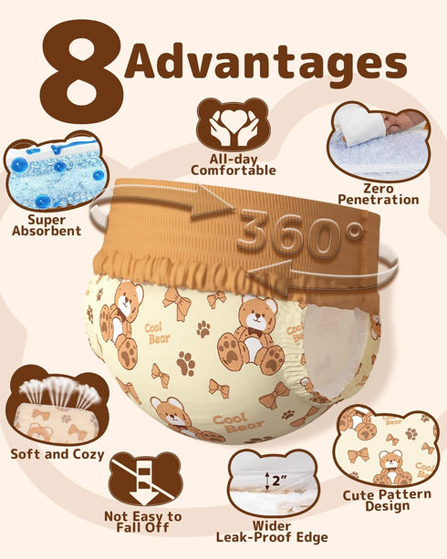 Female-40PCS, 360 Dono Dog Diapers Disposable Pull it Up Diapers for Dogs Female with Stretchy Waist, Diapers