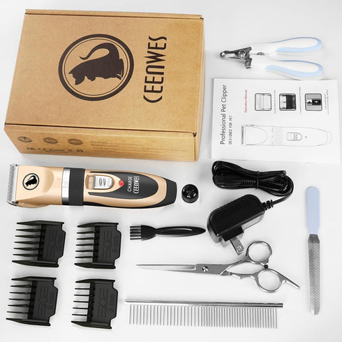 Trimmer Trimmer Ceenwes Dog Clippers Low Noise Pet Clippers Rechargeable Cordless Grooming Tool Professional Dog Hair
