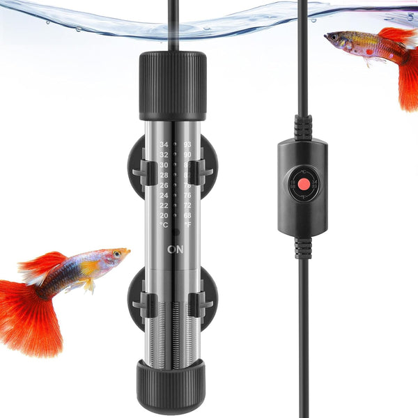 HITOP Thickened Glass Aquarium Heater: 50W, 100W, 300W Upgraded Fish Tank Thermostat Heater for Seawater/Fresh Water