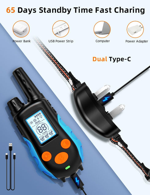 Dog Training Collar, Shock Collar with Remote, Electric Collar for Small Medium Large Breed, Rechargeable E Collar with