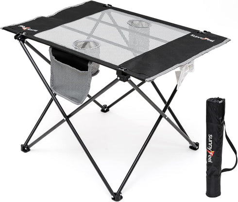 SUNNYFEEL Outdoor Folding Table - Lightweight Compact Camping Table, Roll Up Top Portable Small Camp Tables