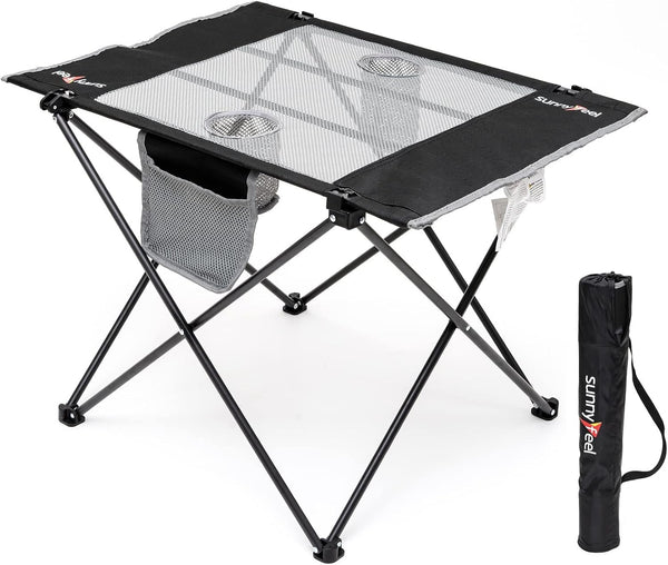 SUNNYFEEL Outdoor Folding Table - Lightweight Compact Camping Table, Roll Up Top Portable Small Camp Tables