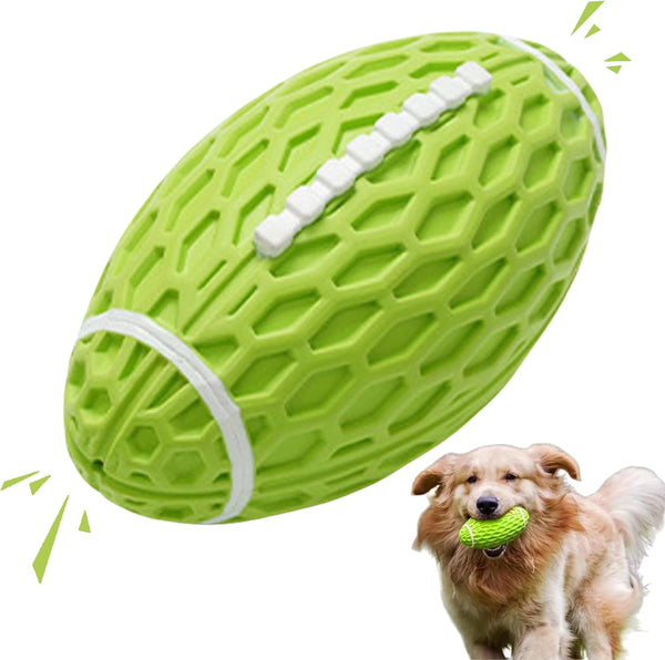 Rugby Squeaky Dog Toys for Aggressive Chewers, Durable Indestructible Football Chew Toys for Medium Large Breeds