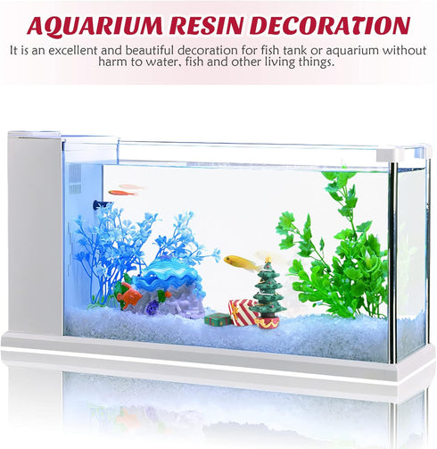 Christmas Aquarium Decoration Set - Miniature Resin Ornaments for Fish Tank Supplies and Table Decor