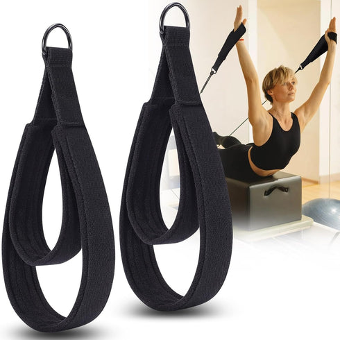 TOBWOLF 2PCS Pilates Straps, Double Loop D-Ring Straps for Reformer and Home Gym Workout