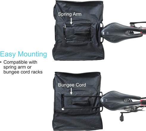 Lumintrail 36L Double Panniers - Bike Saddle Bags with Reflective Strips, Carrying Handle for Grocery Shopping