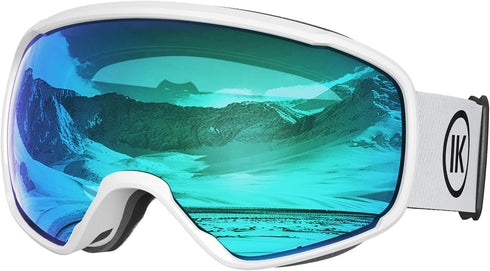 OTG Ski Goggles SGS Approved - Anti Fog Over Glasses Snow/Snowboard Sports Goggles for Men, Women & Youth - RevoBlue 8%