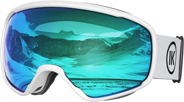 OTG Ski Goggles SGS Approved - Anti Fog Over Glasses Snow/Snowboard Sports Goggles for Men, Women & Youth - RevoBlue 8%