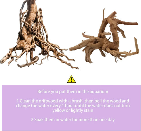 8 Pack Natural Driftwood for Aquarium | Spider Wood Freshwater Fish Tank Reptile Driftwood Branch
