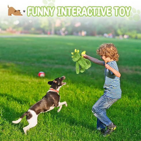 Squeaky Plush Dog Toy with Crinkle Paper, Durable Chew Toys for Small, Medium, and Large Dogs