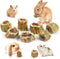 Abizoo Rabbit Chew Toys for Bunny Natural Papaya Wood Chew Treats with