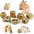 Abizoo Rabbit Chew Toys for Bunny Natural Papaya Wood Chew Treats with