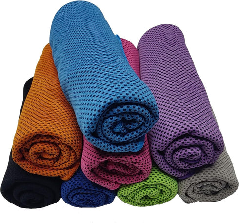 8-Pack Menjo Outdoors Cooling Towels for Neck & Face. Quick-Dry Workout Towels,