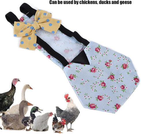 Chicken Diapers, Pet Diapers Reusable Pet Diaper Nappy Poultry Cloth Breathable Goose Clothes Diaper with Bow Duck