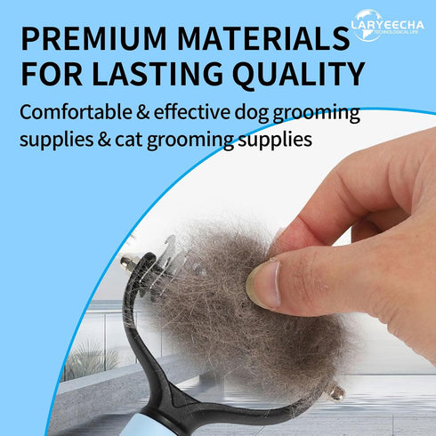 Self Cleaning Slicker Brush for Cats & Dogs, 2 Sided Deshedding Grooming Brush, Puppy Brush for Shedding, Blue