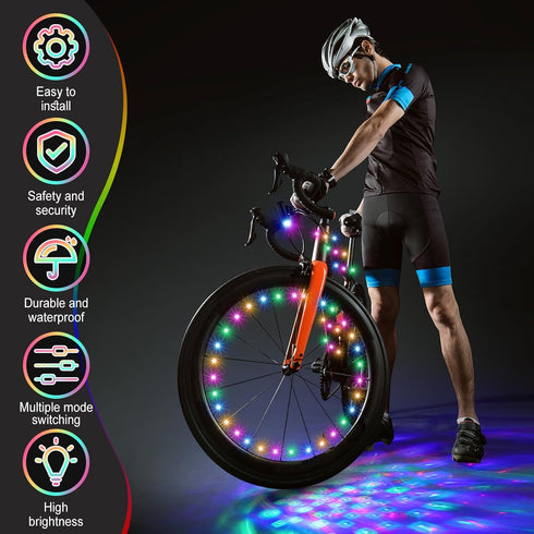 4 2 1 1 VIHOSE Pcs Disco Bike LED Light Bike Wheel Frame LED Lights and Headlights with Battery Powered Bicycle Bright