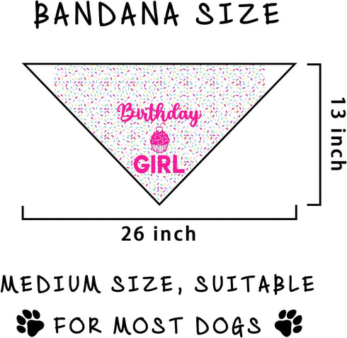 Luptiteuy Dog Birthday Bandana Birthday Girl Pet Scarf Bibs Accessories Party Supplies for Dog Lover Small Medium Puppy