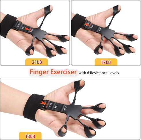 Grip Strength Trainer - Hand Grip Strengthener, Finger Exerciser, Forearm Workout Ring for Muscle Building and Recovery
