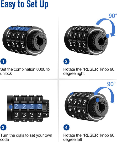 NDakter Bike Lock, Chain Lock with 2 Ways to Unlock, 4 Digit Combination Heavy Duty Anti-Theft Bicycle Lock