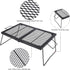 Portable Heavy Duty Steel Folding Campfire Grill Grate for Outdoor Cooking Fire Pit, Black Folded in Half