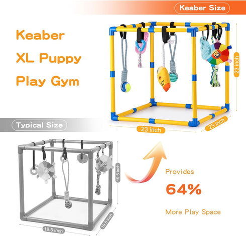 23x23x23 Inch 8 Keaber Puppy Play Gym - Puppy Jungle Gym with Hanging Toys for Small Dogs & Puppies Activities Center