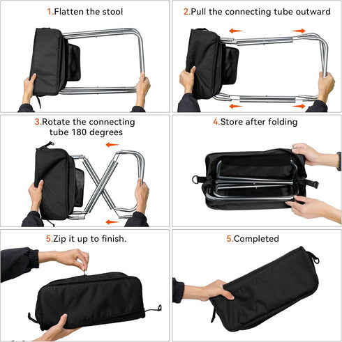 Backpacking Camping Stool with Shoulder Strap,Ultralight Collapsible Handbag Style Stool,Pocket Portable Chair