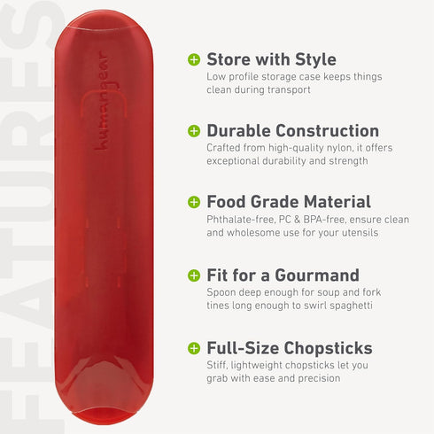 humangear GoBites Quattro, Portable & Convertible Travel Utensils, Multi-Functional Fork, Spoon, Chopsticks, Toothpick