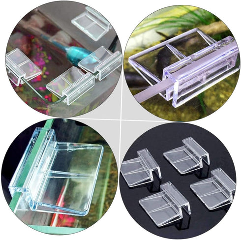 balacoo 8pcs Aquarium Cover Bracket, Fish Tank Accessories Lid Handle Clip for 10mm Acrylic and Glass