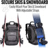 Ski Boot Bag Backpack - 65L Waterproof Skiing Snowboarding Travel Luggage, Stores Boots, Skis, Snowboard & Accessories