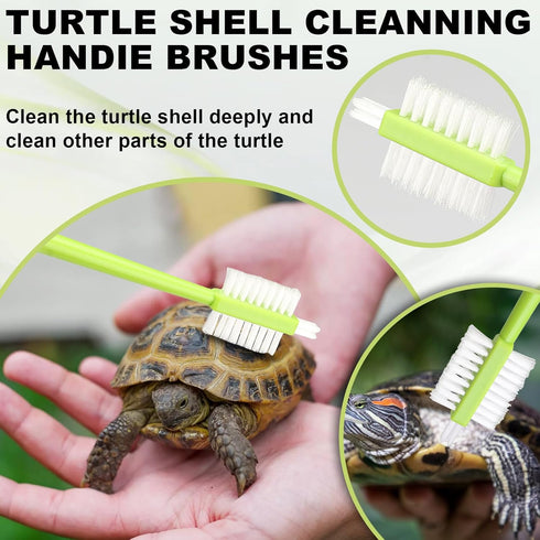 4 Pack Turtle Brush with Suction Cup for Tank, Turtle Shell Cleaning Brush, Turtle Scrub Brush Tortoise Supplies