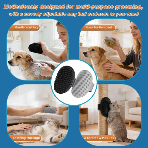 MIYIJHY 7PCS Pet Grooming Kit for Dogs and Catswith Storage Bag & Includes Dog Washing Gloveswith High-Density Teeth
