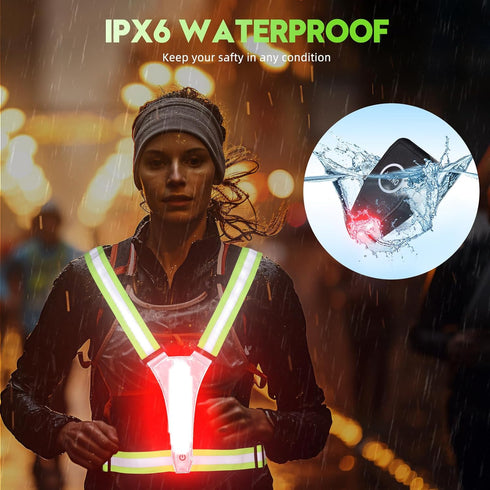 LED Reflective Running Vest, 3rd Generation High Visibility Rechargeable Vest for Night Running Cycling