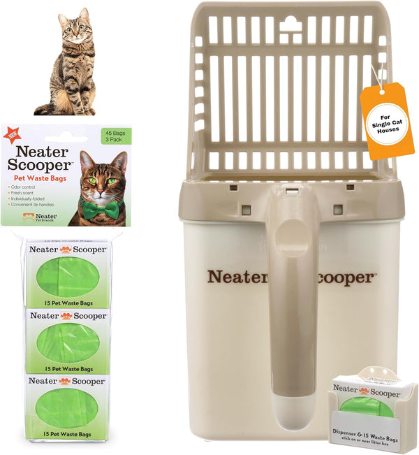 Neater Pet Brands Neater Scooper Standard Cat Litter Scoop, 60 Refill Bags
