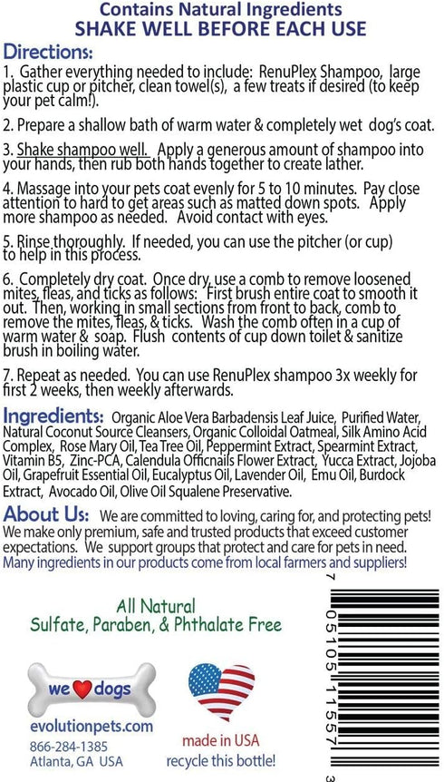 Medicated Dog Mange Shampoo, Extra Strength for Dogs, Eliminates Mange, Scabies & Skin Problems, Made in USA